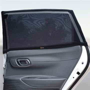 EcoNour Car Side Window Sun Shade (Pack of 2) | Stretchable & Breathable Car Window Screens for Comp...