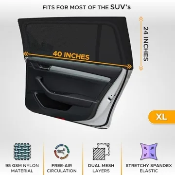 EcoNour Car Side Window Sun Shade for Family Travel