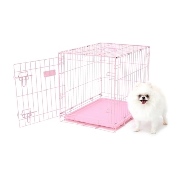 Compact and Secure Metal Pet Crate for Small Dogs