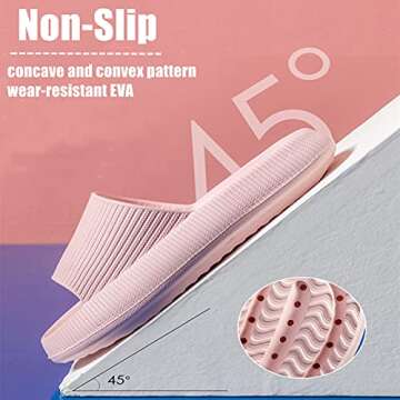 Cloud Slippers for Women Men, Rosyclo Cloud Cushion Slides Slippers, Unisex Platform Home Bathroom Spa Massage Foam Shower Slide Sandals, Non-Slip Thick Sole Quick-Dry Open Toe Soft Slipper Shoes for Indoor & Outdoor (Pink, 38-39)