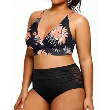 Yonique Plus Size Bikini with Tummy Control and Support