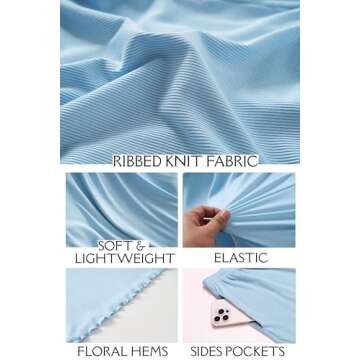 Ekouaer Women's Soft Ribbed Knit Pajamas Set for Summer