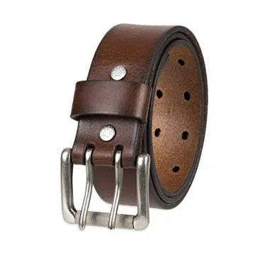 Levi's Men's Double Prong Casual Belt - Durable Brown Leather with Rivets