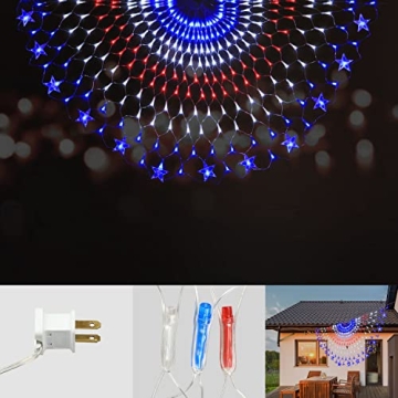 Qulist Half Fan Flag Lights, 250 LED Waterproof Design