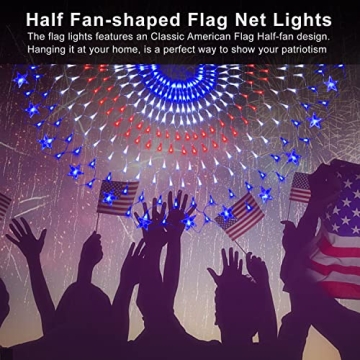 Qulist Half Fan Flag Lights, 250 LED Waterproof Design