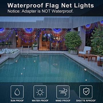 Qulist Half Fan Flag Lights, 250 LED Waterproof Design