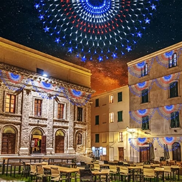 Qulist Half Fan Flag Lights, 250 LED Waterproof Design