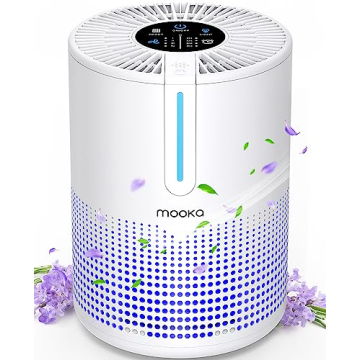 MOOKA Air Purifier for Bedroom & Travel, H13 HEPA Filter, 430 Sq.Ft