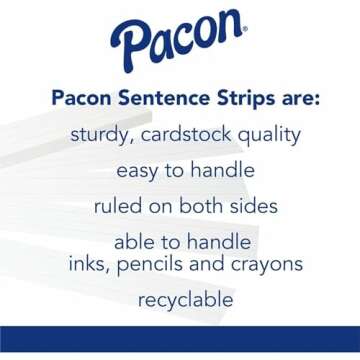 Pacon® Peacock® Super-Bright Sentence Strips, Assorted Colors, Pack Of 100