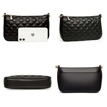 Choogee Quilted Small Crossbody Bag for Women With Coin Purse Pouch Multi Thick Strap Side Shoulder Handbag 3 in 1 Bags