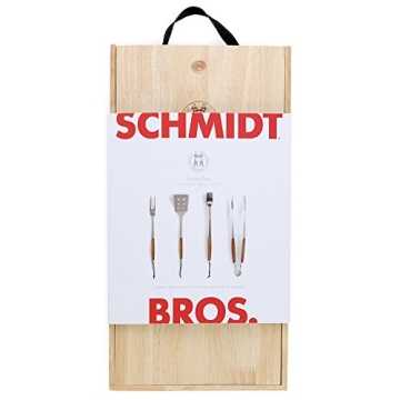 Schmidt Brothers BBQ Teak 4-Piece Set for Grilling Enthusiasts