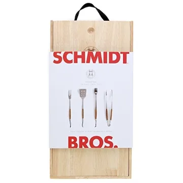 Schmidt Brothers BBQ Teak 4-Piece Set for Grilling Enthusiasts