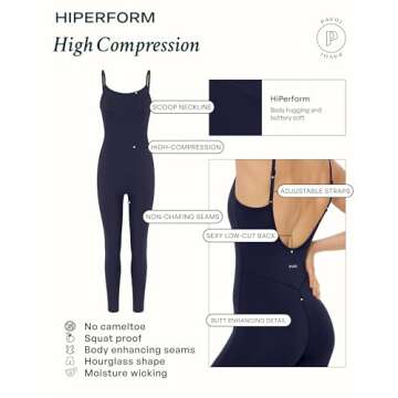 PAVOI ACTIVE Women's Workout Jumpsuit | Adjustable Straps