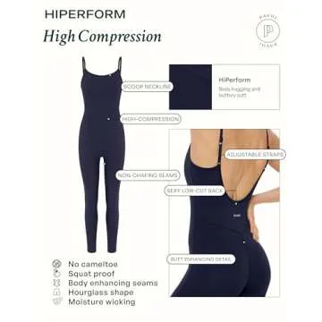 PAVOI ACTIVE Women's Workout Jumpsuit | Adjustable Straps