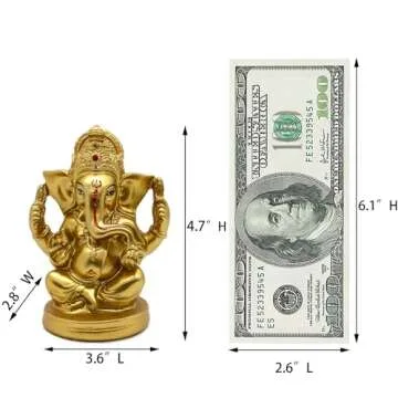 Hindu God Lord Ganesha Statues - 5" H India God Ganesha Idol Home Mandir Pooja Decor Indian Ganesha Figurine Temple Puja Items Diwali Gift for Friends Relatives
