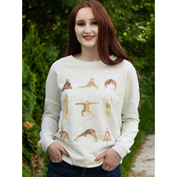 LaVieLente Women's Sloth Yoga Cotton Sweatshirt X-Small