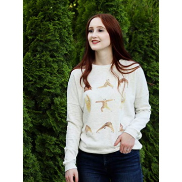 LaVieLente Women's Sloth Yoga Cotton Sweatshirt X-Small