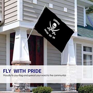 Goonies Never Say Die Flag 3' X 5' Indoor Outdoor Banner Home Garden Decoration