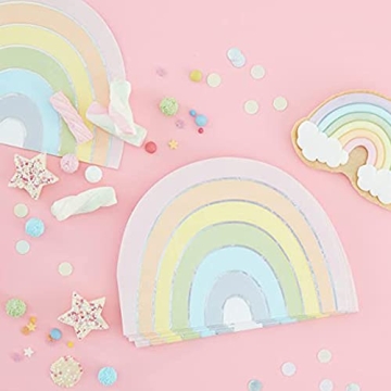 Ginger Ray Rainbow Foiled Napkins 16 Pack for Parties