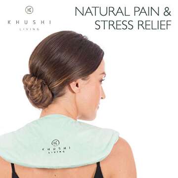 Microwavable Heating Pad for Neck and Shoulders - Soothing Aromatherapy Pillow with Relaxing Lavende...