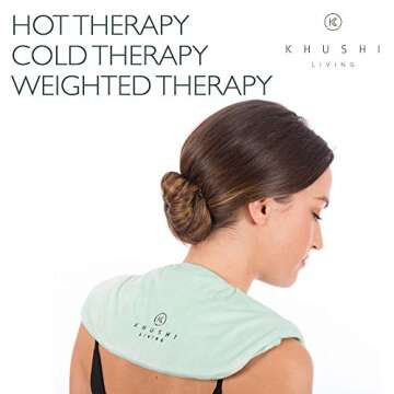 Microwavable Heating Pad for Neck and Shoulders - Soothing Aromatherapy Pillow with Relaxing Lavender - Hot or Cold Therapy Wrap for Neck and Shoulder Pain, Stress Relief, Headache & Migraine Tension