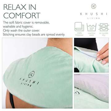 Microwavable Heating Pad for Neck and Shoulders - Soothing Aromatherapy Pillow with Relaxing Lavender - Hot or Cold Therapy Wrap for Neck and Shoulder Pain, Stress Relief, Headache & Migraine Tension