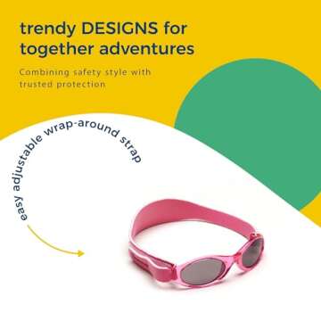 Banz Bubzee Baby Sunglasses, 0-24 Months – Petal Pink – 100% UV Eye Protection, Sun Glare Reduction, Shatterproof Lenses, Size Adjustable, Secure Fit