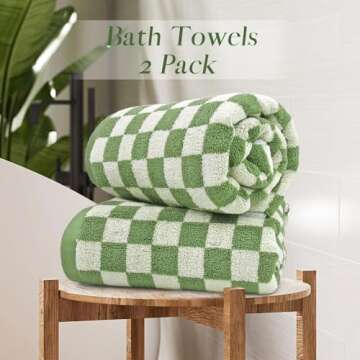 Jacquotha Bath Towels Set of 2 - Luxury Cotton Bathroom Shower Towels Body 55” x 27.5” Absorbent...