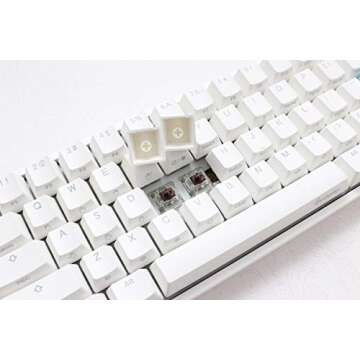 Ducky One 2 Mini Pure White - RGB LED 60% Double Shot PBT Mechanical Keyboard (Kailh Speed Pro Burgundy)