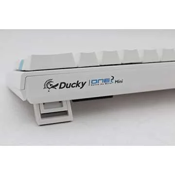 Ducky One 2 Mini Pure White - RGB LED 60% Double Shot PBT Mechanical Keyboard (Kailh Speed Pro Burgundy)