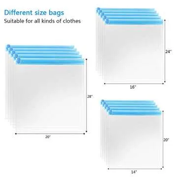 10Pack KFYM Travel Space Saver Vacuum Bags for Packing