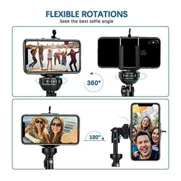 Extendable Phone Tripod & Selfie Stick Tripod, 62" iPhone Camera Tripod Stand with Wireless Remote and Phone Holder for iPhone/Android/Camera, Heavy Duty Aluminum