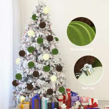 Artmag 15 Pcs Velvet Christmas Balls Hanging Ornaments Set - Beautiful Festive Decor