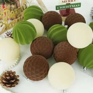 Artmag Velvet Christmas Balls 15 Pcs Shatterproof Set