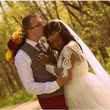 Denifery Gold Rhinestone Head Chain for Bridal & Prom
