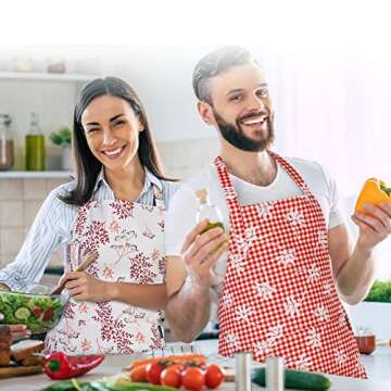 Waterproof Floral Chef Apron for Women with Pockets, Cute Stylish Adjustable Aprons for Kitchen Cook...