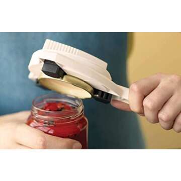 KUHN RIKON Strain-Free Gripper Opener for Jars and Bottles, 10 x 5 x 2.25 inches, White