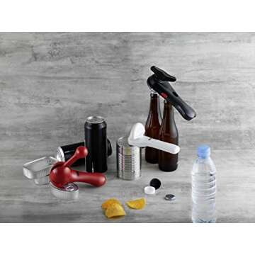 KUHN RIKON Strain-Free Gripper Opener for Jars and Bottles, 10 x 5 x 2.25 inches, White