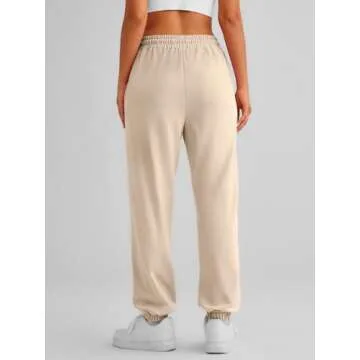 AUTOMET Women's Comfortable Joggers with Pockets - Apricot S