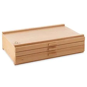 Elegant 7 Elements 3 Drawer Wooden Artist Storage Box for All Supplies