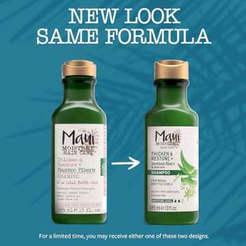 Maui Moisture Thicken & Restore + Bamboo Fibers Strengthening Shampoo to Soften Transitioning or Nat...
