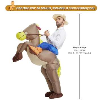 TOLOCO Inflatable Costume for Adults Cowboy Costume, Inflatable Horse Costume, Blow up Costume Adult Halloween Costumes