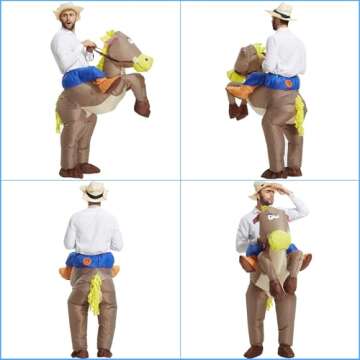 TOLOCO Inflatable Costume for Adults Cowboy Costume, Inflatable Horse Costume, Blow up Costume Adult Halloween Costumes