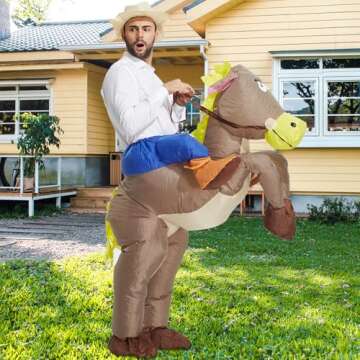 TOLOCO Inflatable Costume for Adults Cowboy Costume, Inflatable Horse Costume, Blow up Costume Adult Halloween Costumes