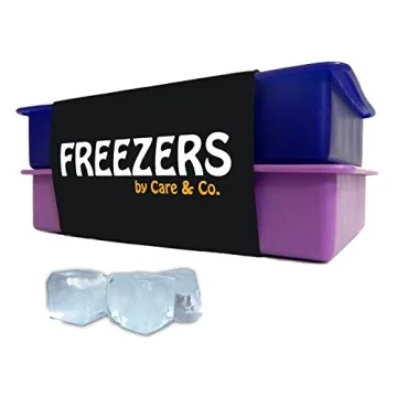 Perfect Size Silicone Ice Cube Tray Set of 2 for Easy Ice