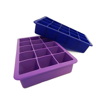 Perfect Size Silicone Ice Cube Tray Set of 2 for Easy Ice