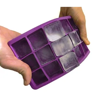 Perfect Size Silicone Ice Cube Tray Set of 2 for Easy Ice
