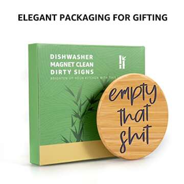 LEADO Dishwasher Magnet Clean Dirty Sign for Kitchen