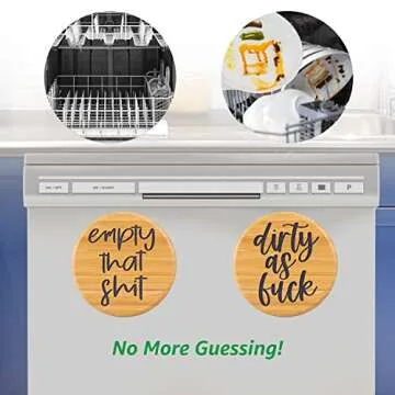 LEADO Dishwasher Magnet Clean Dirty Sign for Kitchen