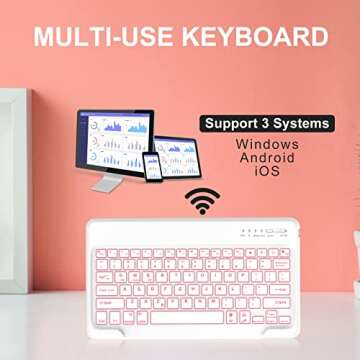 Keyboard Case for iPad Pro 12.9 inch 6th/5th/4th/3rd Gen & iPad Air 13 inch (M2) 2024, 7 Color Backlit & Magnetic Detachable Wireless Keyboard, Smart Flip Cover with Pencil Holder, Auto Sleep/Wake